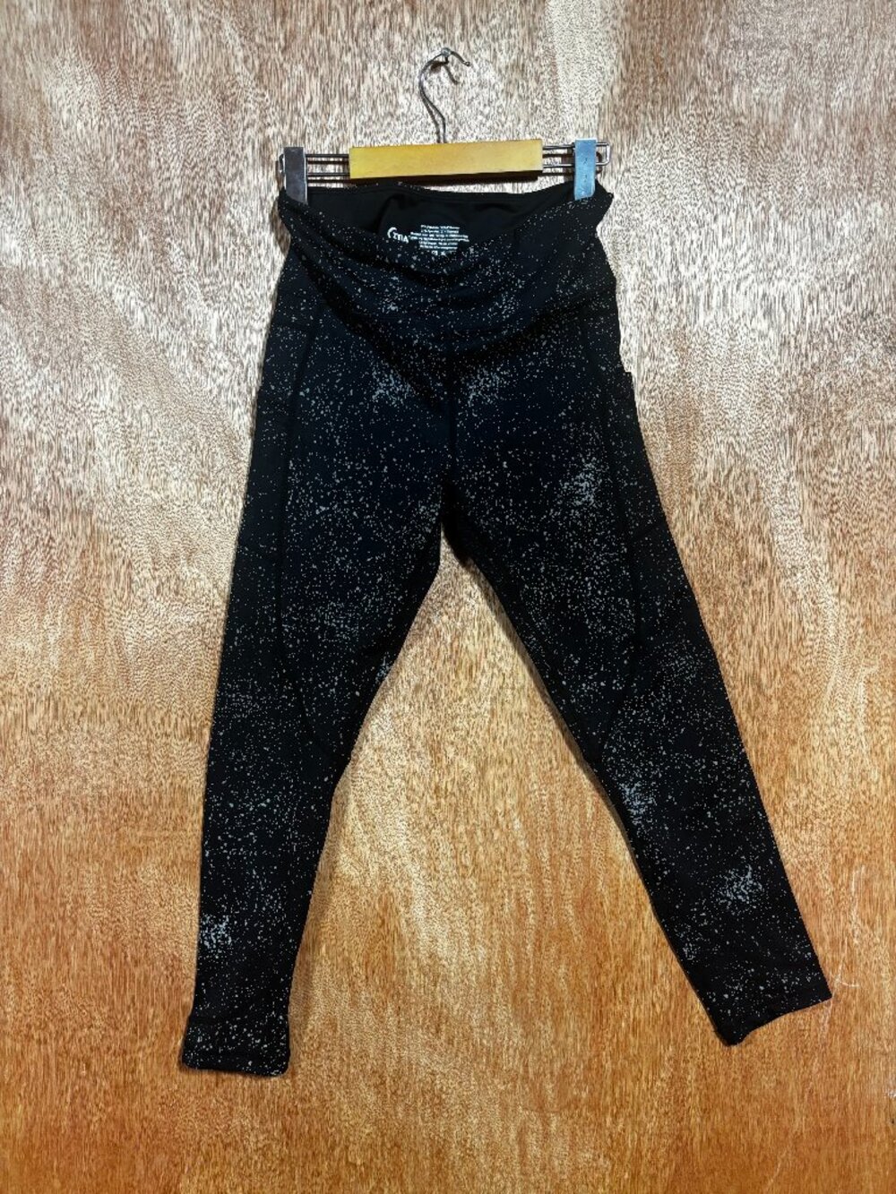 Zyia Active Black Splatter Print High Waisted Leggings Women’s 8-10 Athletic Yog